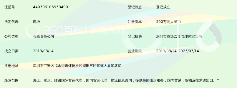 深圳市中领国际货运代理有限公司_360百科
