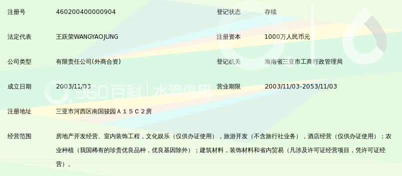 三亚瑞亚房地产开发有限公司_360百科