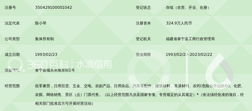 福建省泰宁县供销社企业公司_360百科