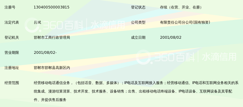 中国移动通信集团河北有限公司邯郸东环营业厅