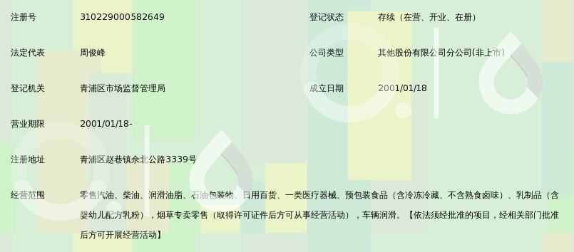 中国石化销售有限公司上海青浦石油分公司赵天