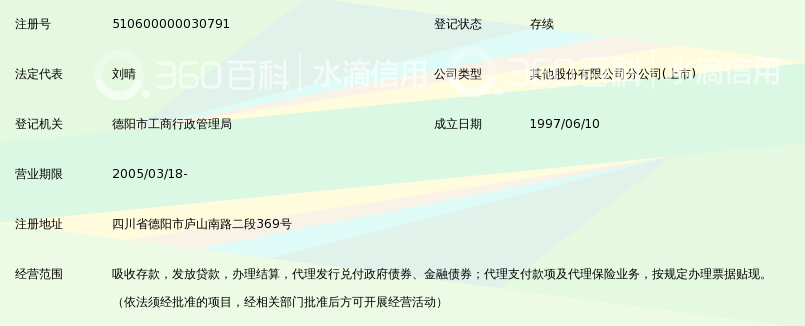 中国农业银行股份有限公司德阳高新技术开发区