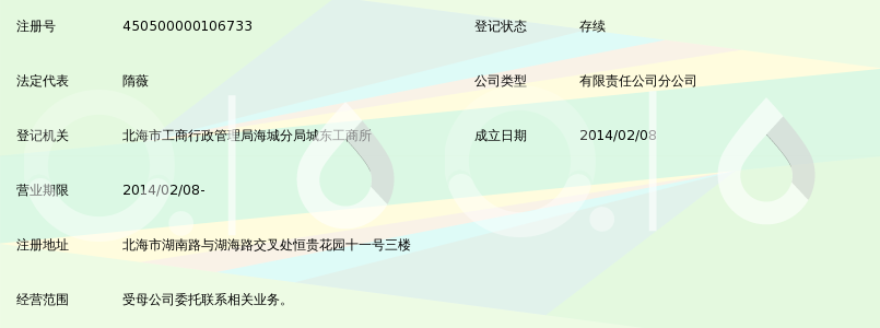 广西北海招商国际旅行社有限公司湖海路营业部