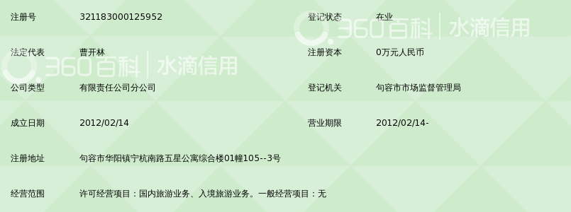 镇江天马国际旅行社有限公司华夏分公司_360