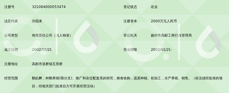 扬州天歌鹅业发展有限公司