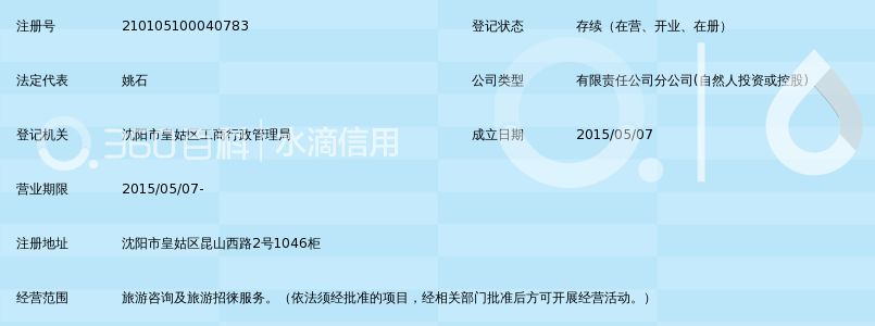 辽宁大运通国际旅行社有限公司昆山西路门市部