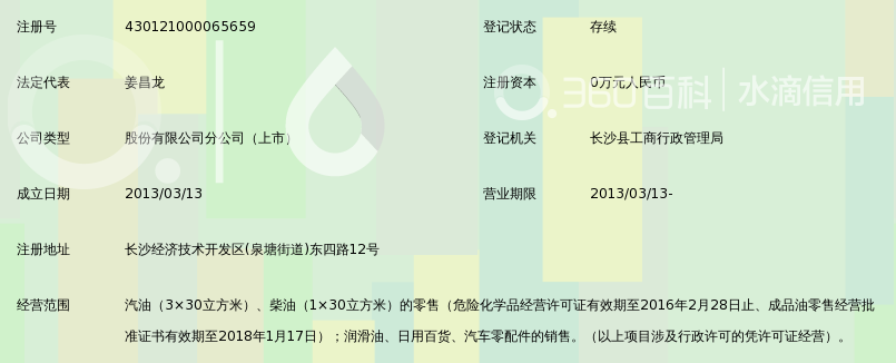 中国石油天然气股份有限公司湖南长沙县梨江路