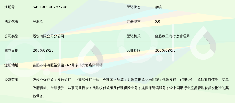 合肥科技农村商业银行股份有限公司大兴支行